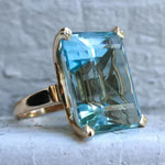 BAGUE VINTAGE TURQUOISE VERRE OR