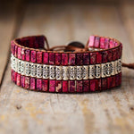 Lotus Boho Wrap Jasper Stone Bracelet