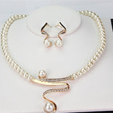 ENSEMBLE DE BOUCLES COLLIER PERLES