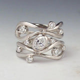 BAGUE VINTAGE ARGENT INCRUSTÉ ZIRCONE