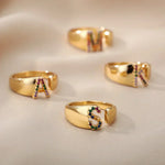 Rise - Gold Stainless Steel Initial Ring