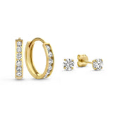 DARA BRILLANE STONE BOUCLES D'OREILLES ENSEMBLE - OR