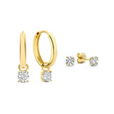 Larmes de Lune Stone Earrings Set - Gold