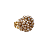 Melody Vintage Inlaid Pearls Ring