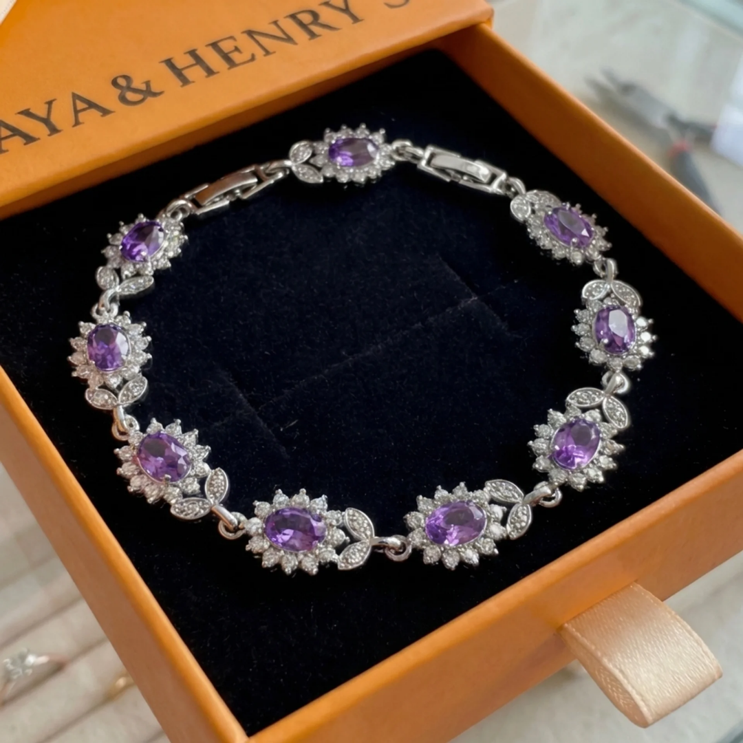 Bracelet Iridessa Épine Violette | Or Blanc