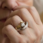 BAGUE VINTAGE IRRÉGULIER ORETARGENT ZIRCONE