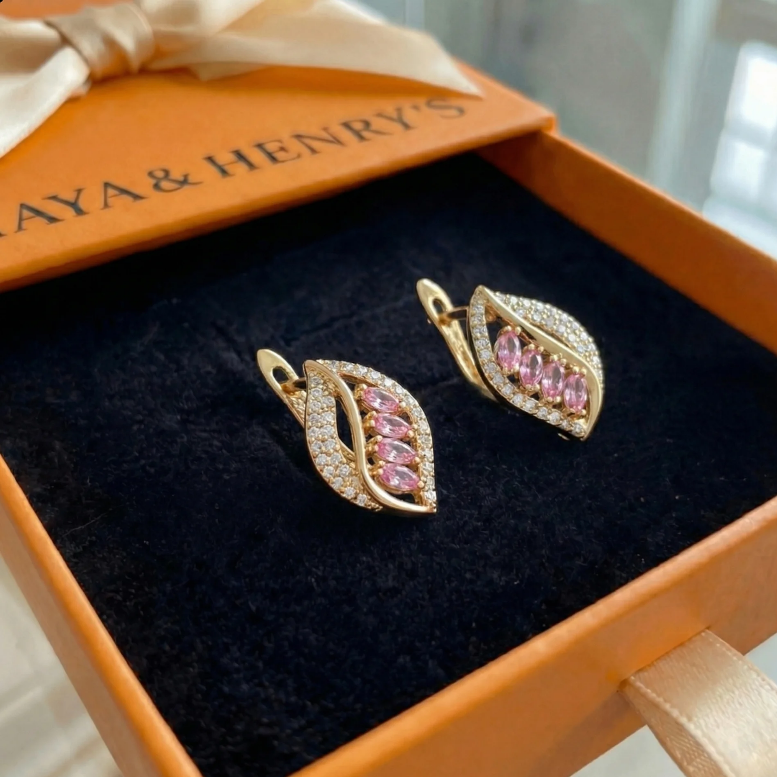 Boucles d'Oreilles Isola Lune Rosée | Or