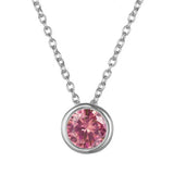 Lunaria Gemmara Birthstone Necklace | White Gold