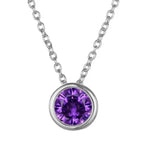 Lunaria Gemmara Birthstone Necklace | White Gold