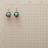 BOUCLES D'OREILLES MULTICOLORE TURQUOISE CRÉOLE