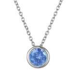 Lunaria Gemmara Birthstone Necklace | White Gold