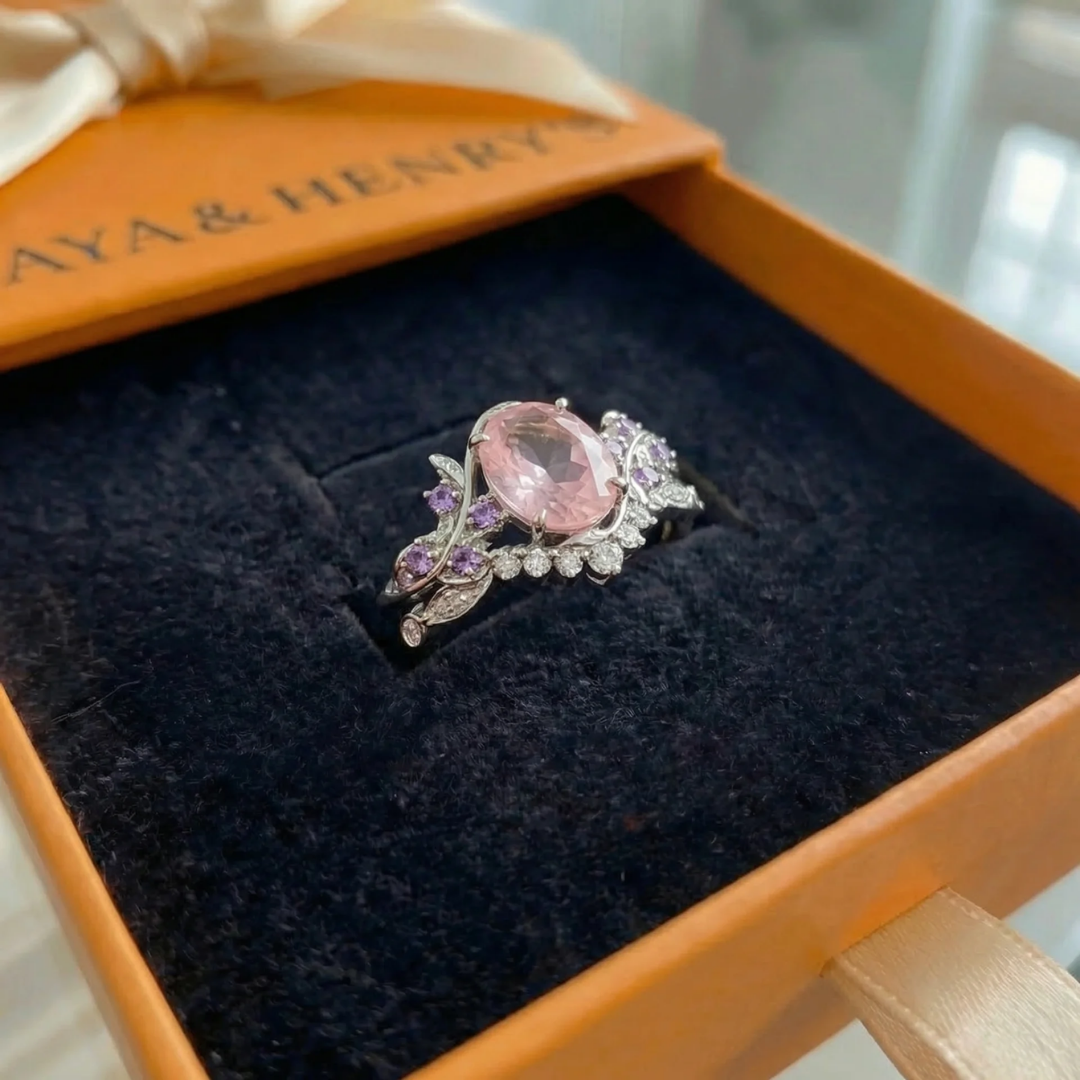 Ensemble Miravelle Feuille Lumineuse Bague | Or Blanc