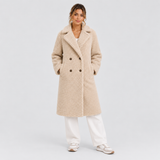 BÉATRICE | MANTEAU TEDDY LONG CROISÉ