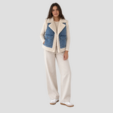 SYLIANNE | GILET EN JEAN VINTAGE FOURRÉ