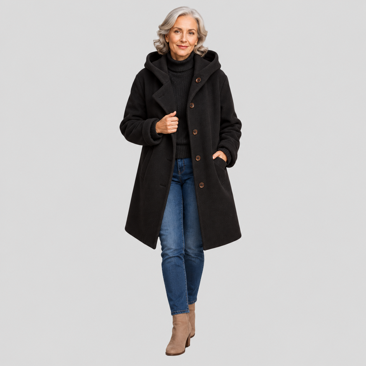 MANTEAU MI-LONG CONFORTABLE DU QUOTIDIEN