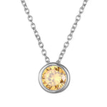 Lunaria Gemmara Birthstone Necklace | White Gold
