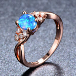 Sylva Moonhart White Ring | Rose Gold