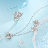 Fleur de Givre Clover Knot Set | White Gold