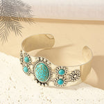 Seren Turquoise Cuff Bracelet | White Gold