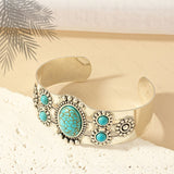Seren Turquoise Cuff Bracelet | White Gold