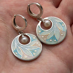 Elegant Silver Plated Romantic Pearl Disc Drop Earrings