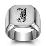 Classic Noble Initial Ring | White Gold