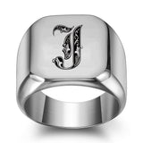 Classic Noble Initial Ring | White Gold