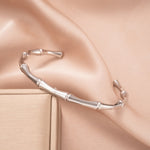 Bamboo Cuff Bracelet | White Gold