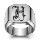 Classic Noble Initial Ring | White Gold