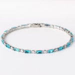 Natural Turquoise Stone Bracelet | White Gold