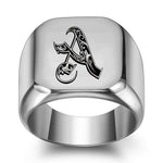 Classic Noble Initial Ring | White Gold