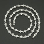 Classic Cluster Tennis Necklace | White Gold