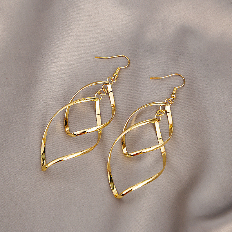 Boucles d'Oreilles Minimaliste Superposé Goutte | Or