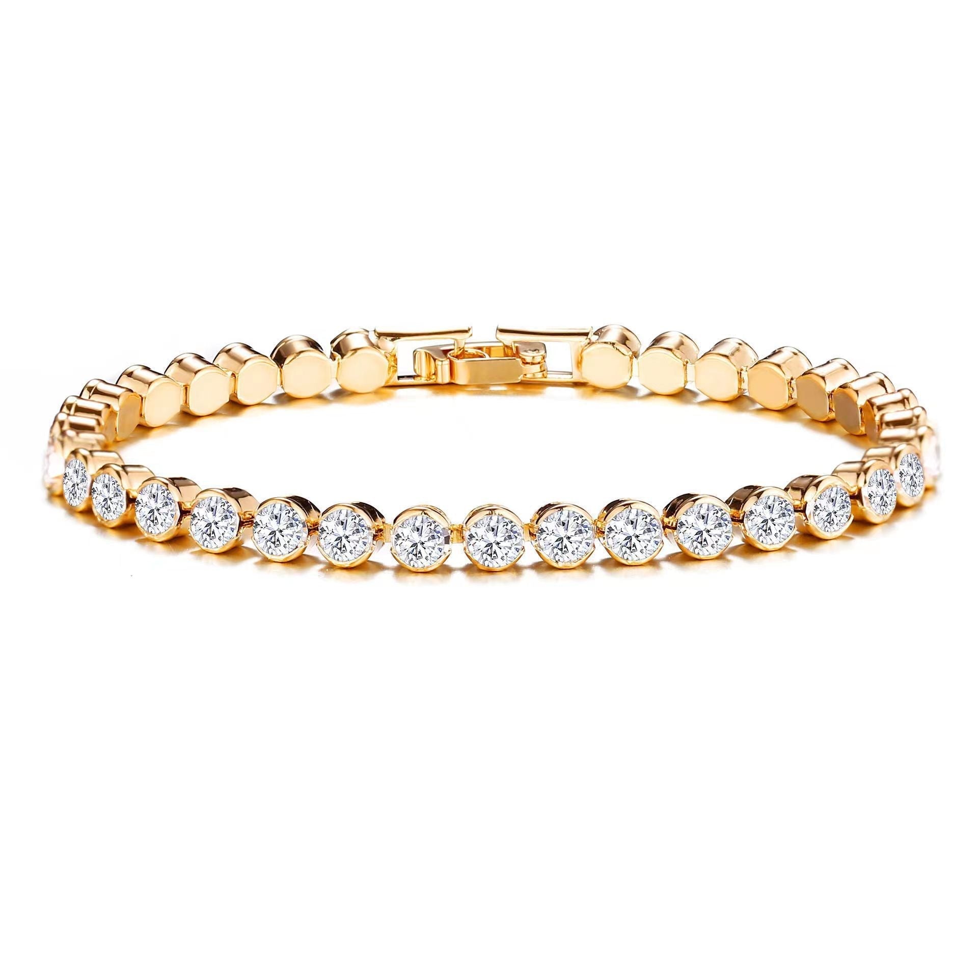Bracelet Rond Taille Tennis | Or