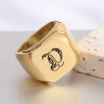 Classic Noble Initial Ring | Gold