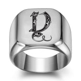Classic Noble Initial Ring | White Gold