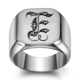 Classic Noble Initial Ring | White Gold