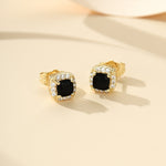 Midnight Royale Stud Earrings | White Gold