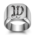 Classic Noble Initial Ring | White Gold