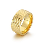 Kaelis Grid Band Ring | Gold