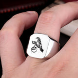 Classic Noble Initial Ring | White Gold