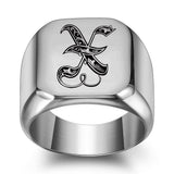Classic Noble Initial Ring | White Gold