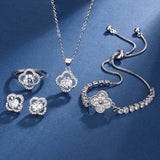 Aria Clover Charm Set | White Gold