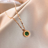 Emerald Dial Necklace | Gold