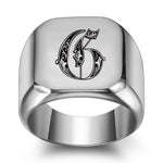 Classic Noble Initial Ring | White Gold