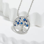 Tree of Life Sapphire Necklace | White Gold