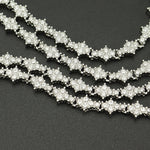 Classic Cluster Tennis Necklace | White Gold