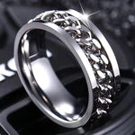 Vance Chain Spinner Ring | White Gold