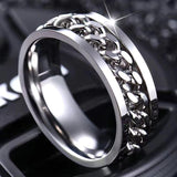 Vance Chain Spinner Ring | White Gold