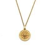 Compass Pendant Necklace | White Gold